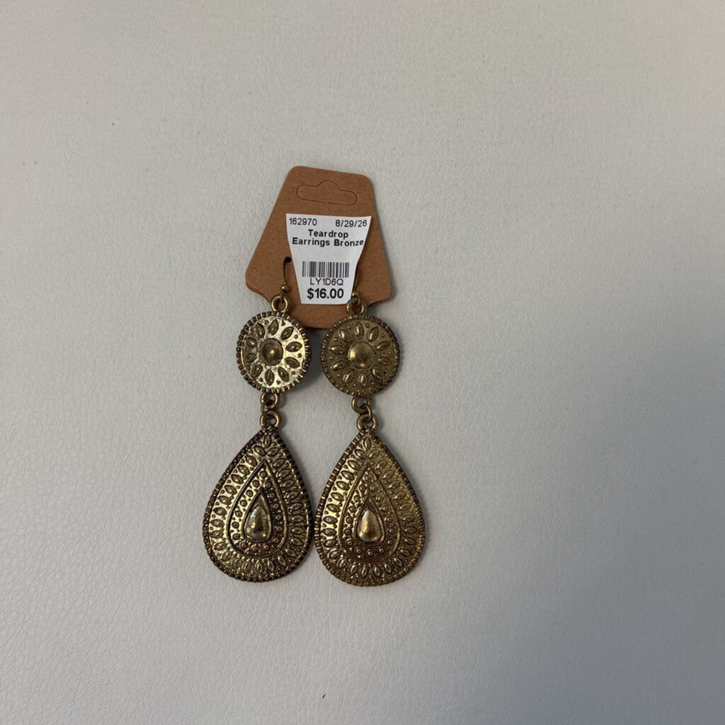 Teardrop Earrings Bronze