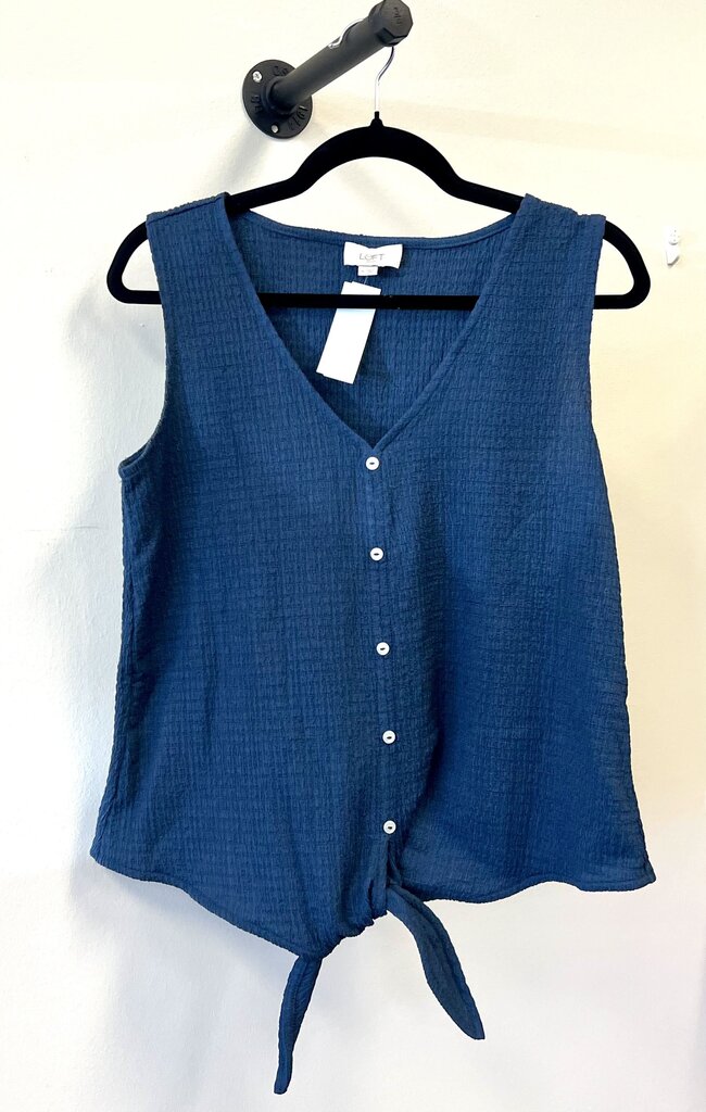 Crepe Buttondown w/ tie front