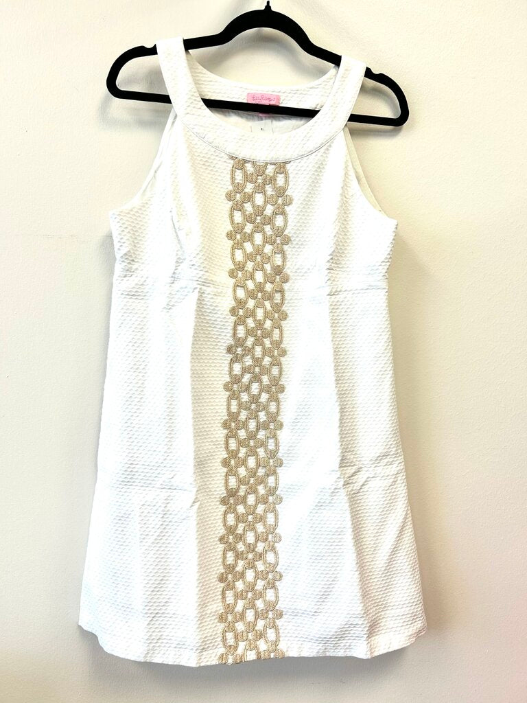Sleeveless Metallic Lace Accent