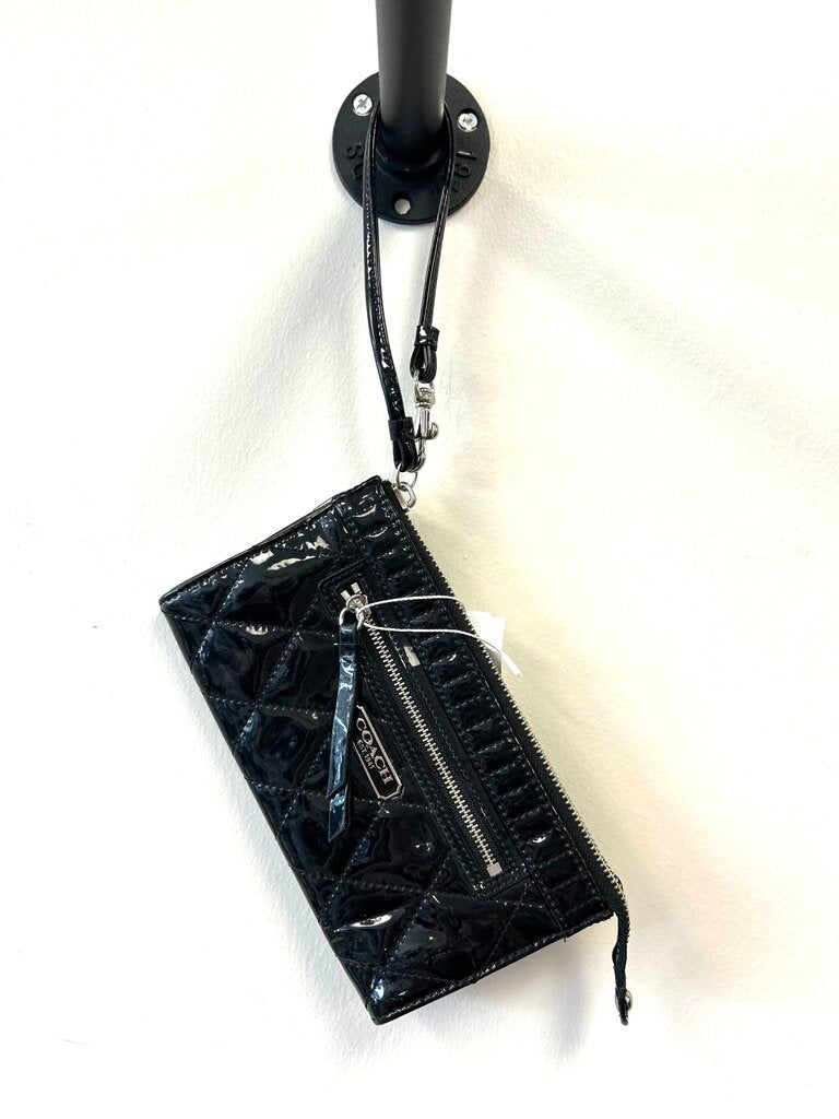 Quilted Patent Leather Wristlet