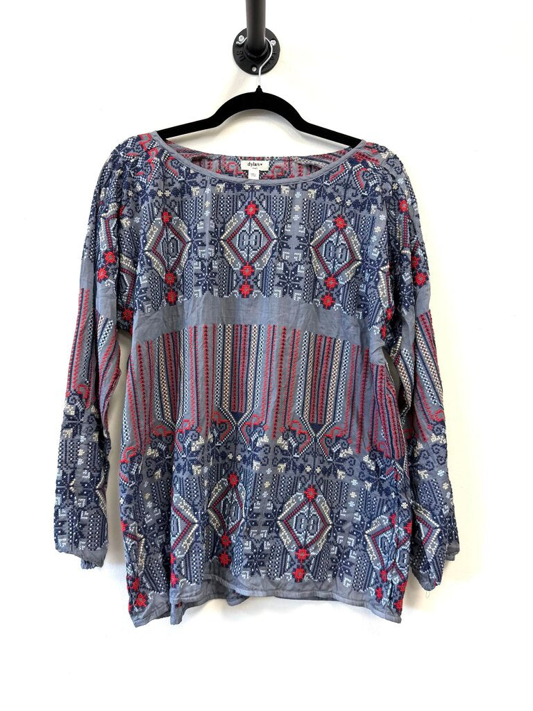 Embroidered Grey/Blue