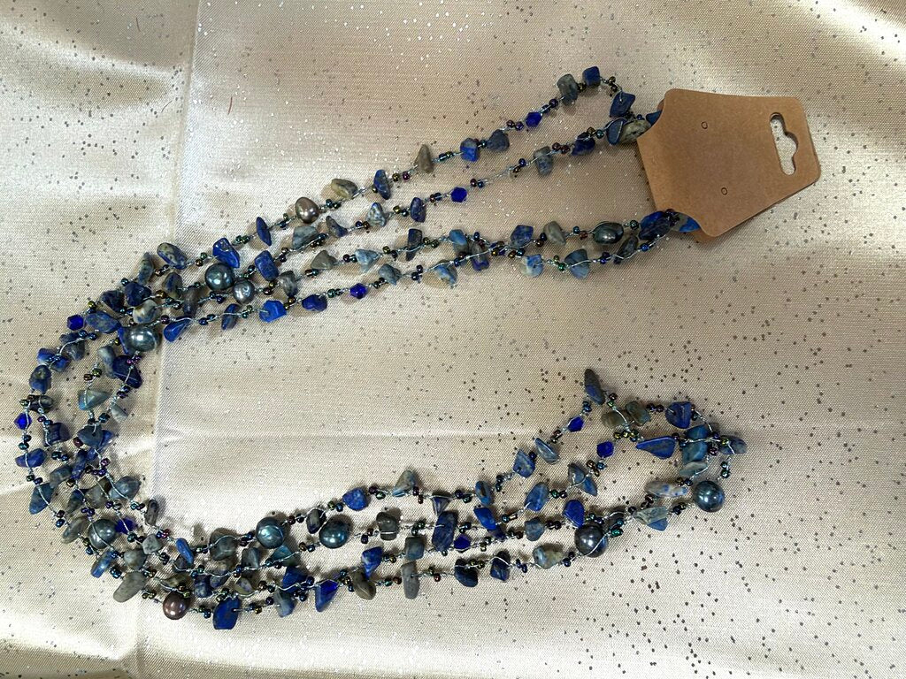 Wire Wrap Dbl Strand Necklace