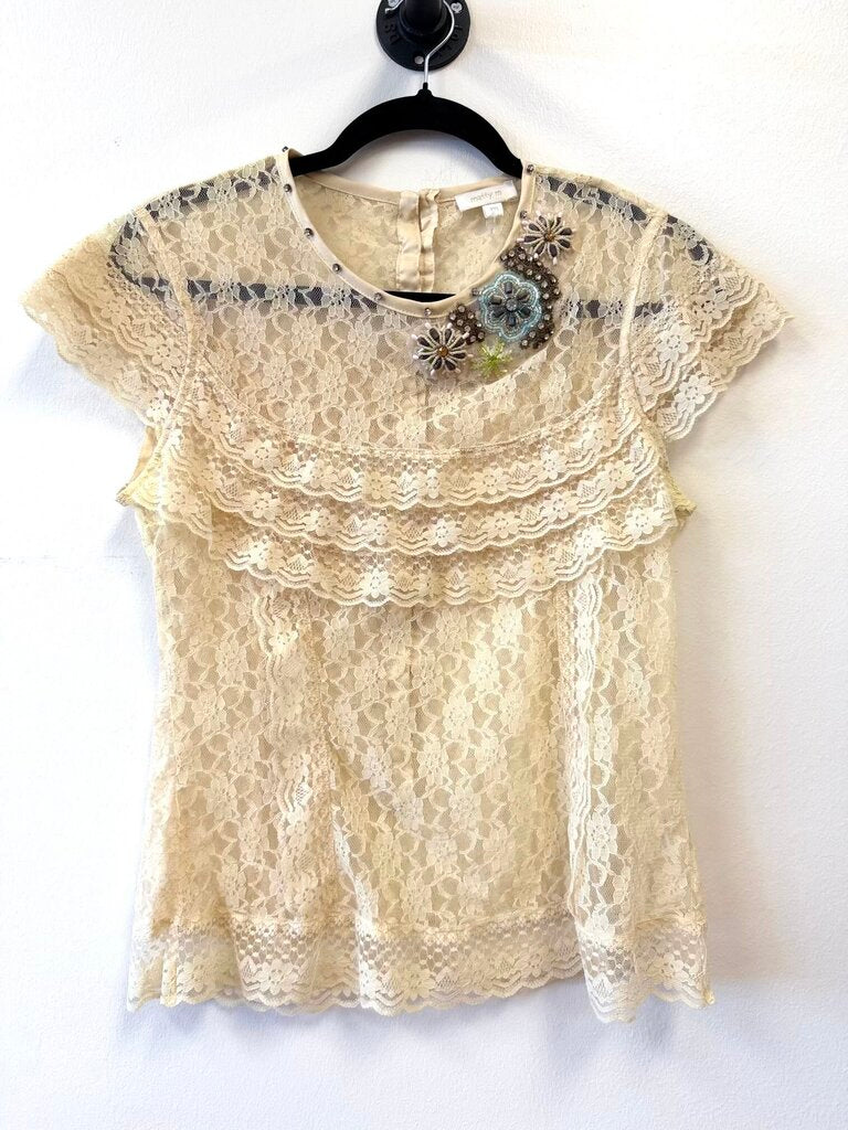 Lace with beaded accent