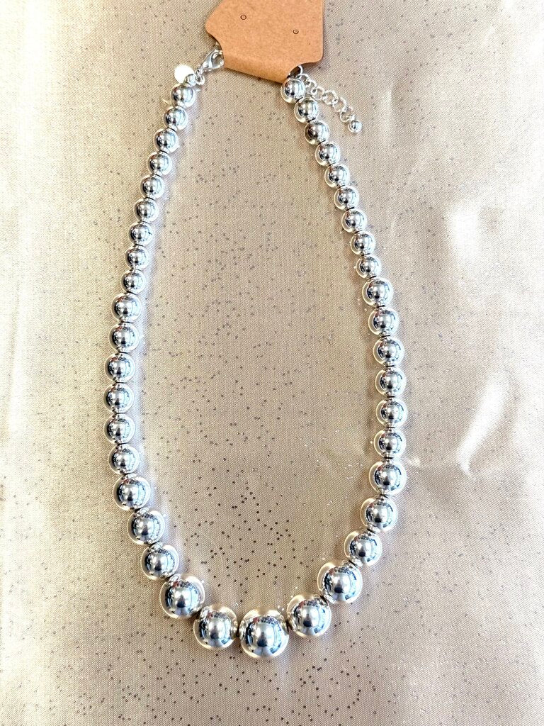 Silver stack bead Neck