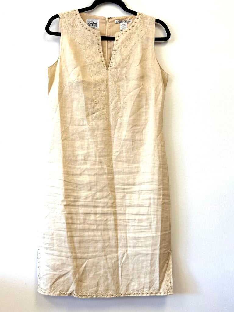 Linen Embroidered w/beads sleeveless