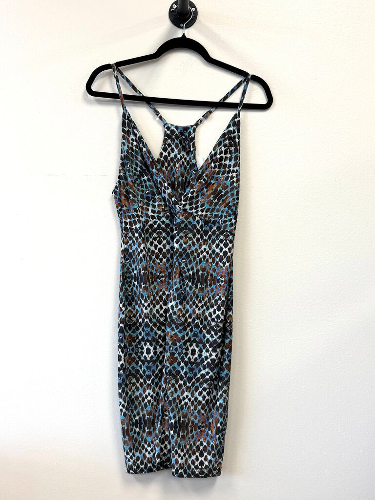 Snakeskin Print T-back V-neck