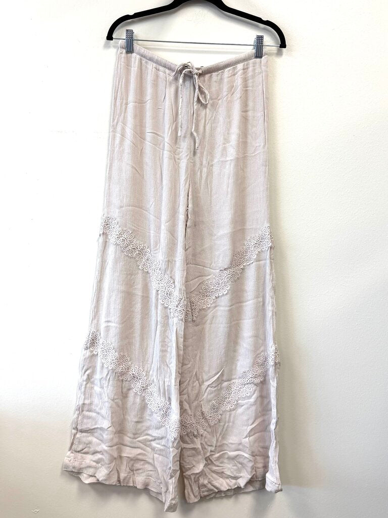 Lace Accent Drawstring Waist