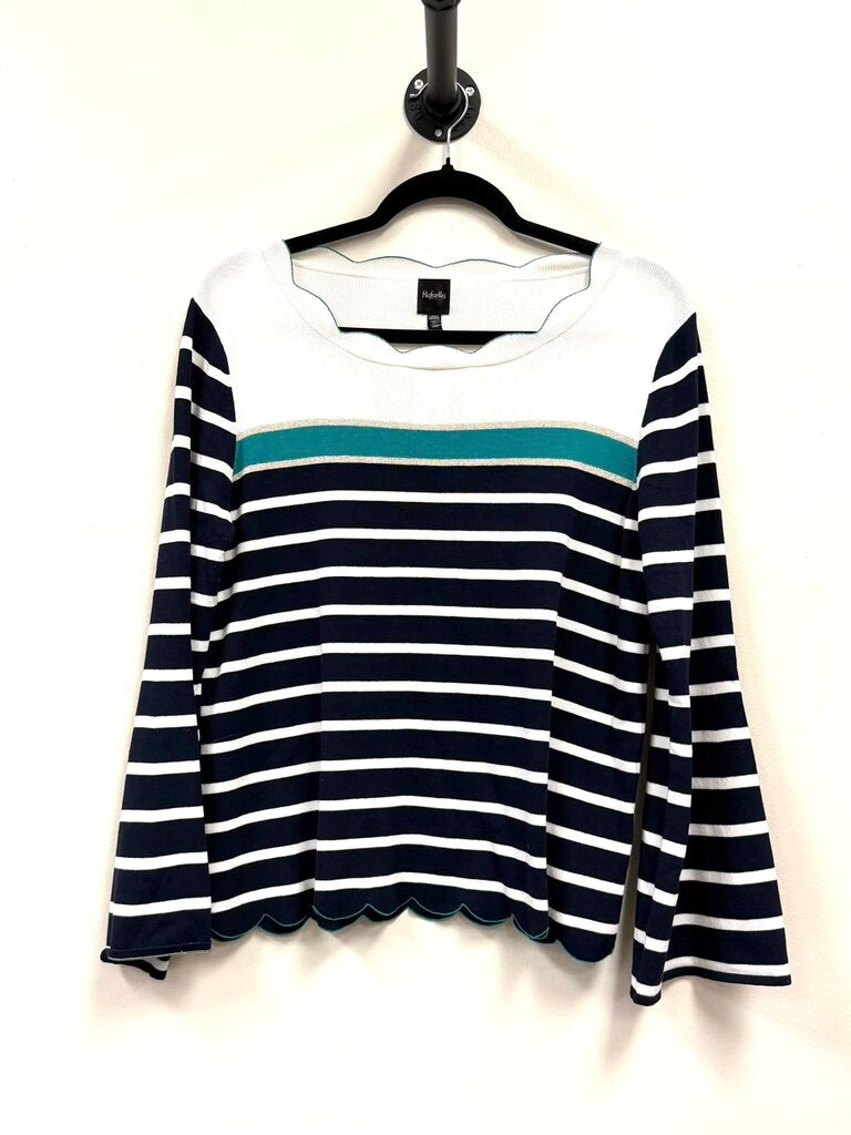 Striped Scalloped Neck