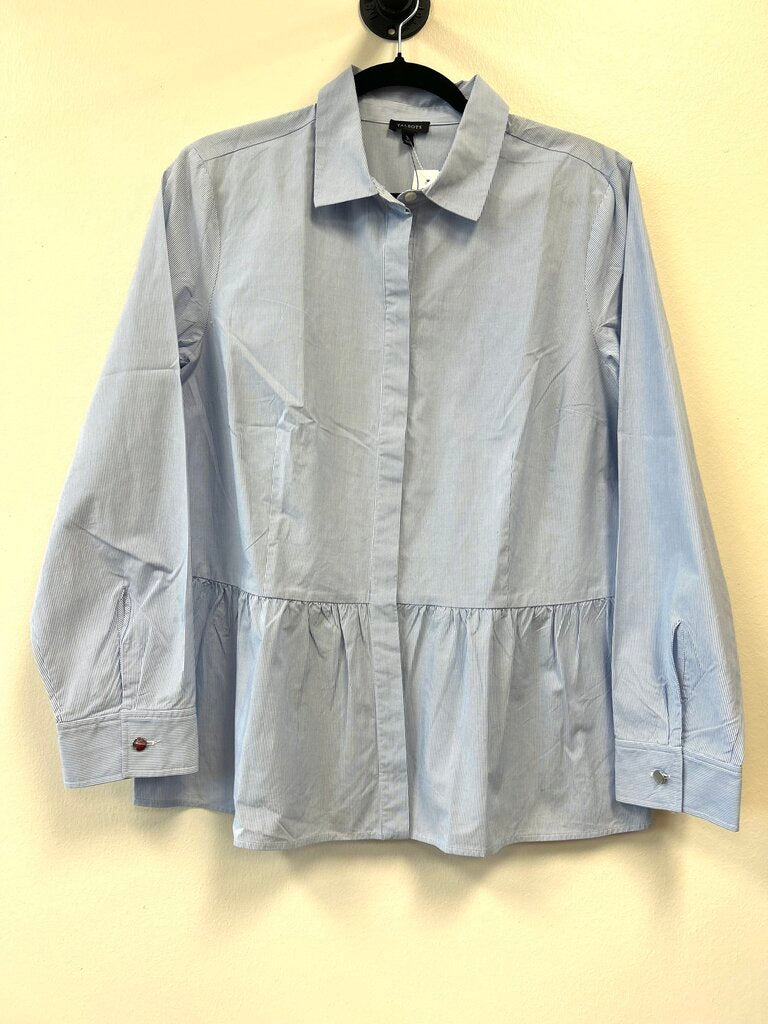 Striped Buttondown Ruffle Hem