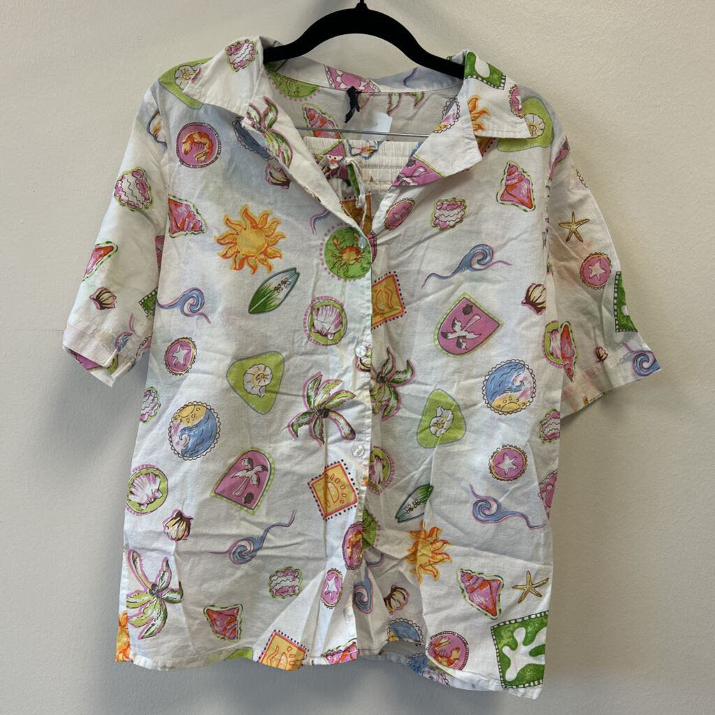 Beach buttondown & Elastic Shorts