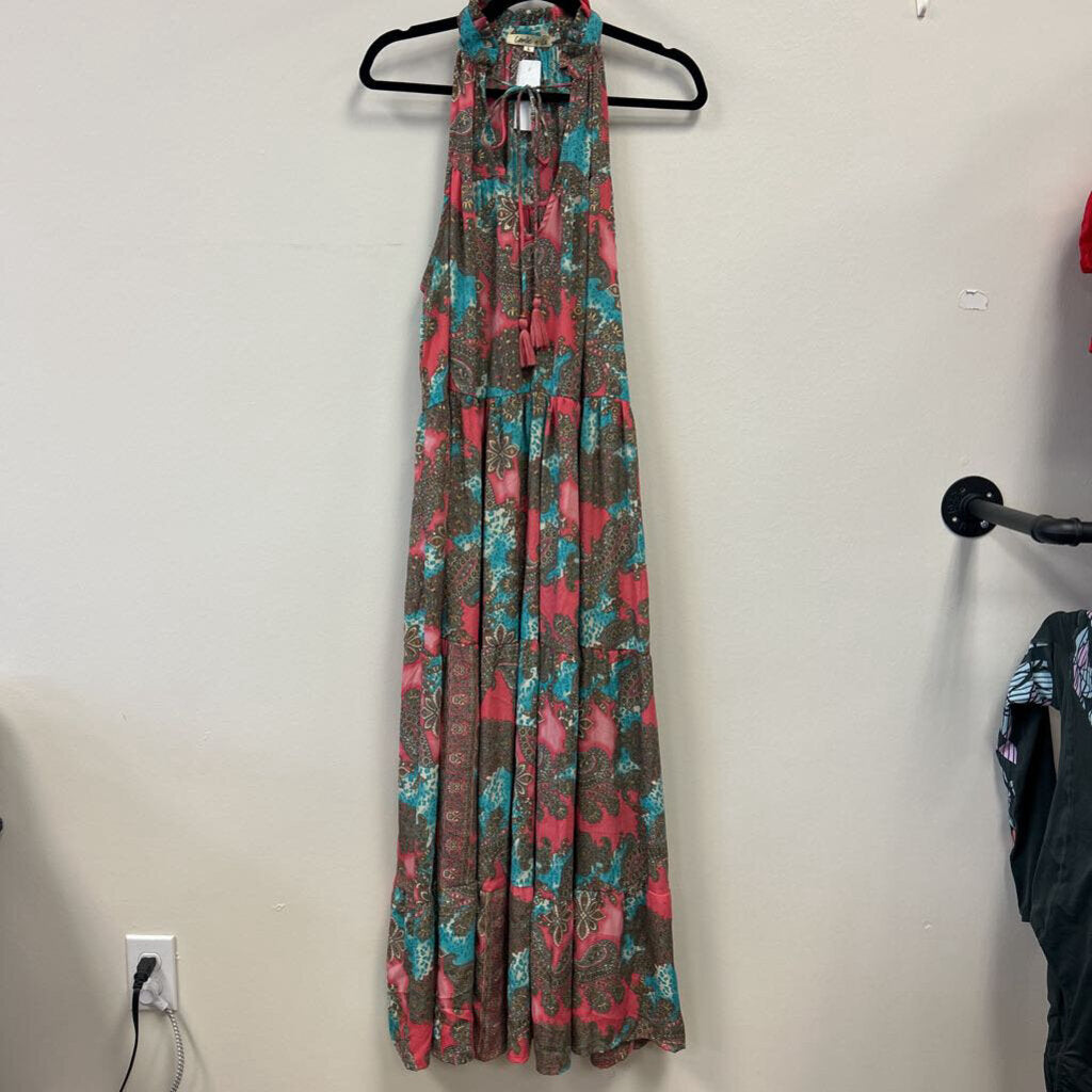 Boho V-neck paisley ruffle collar