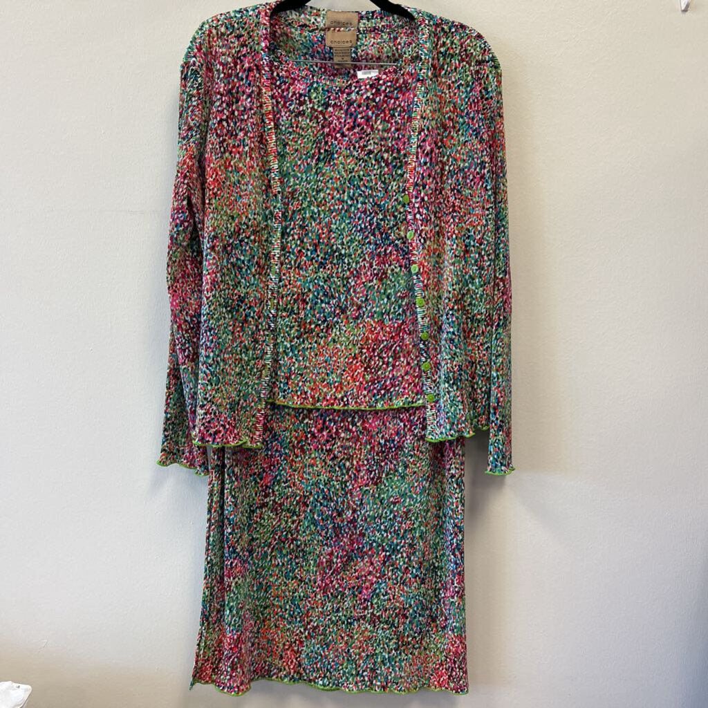3pc Set Skirt/Top/Jacket pleated