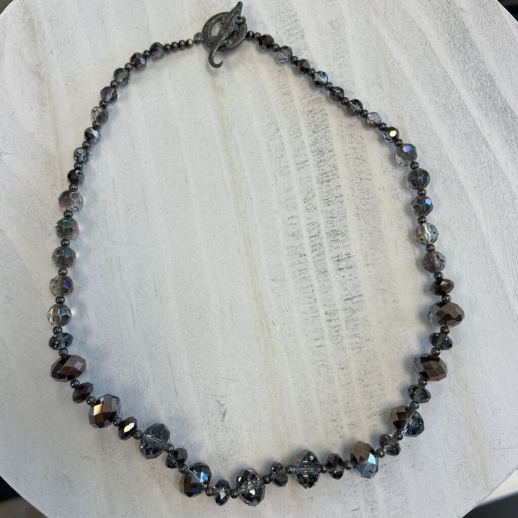 Silver Glass Beaded Necklace