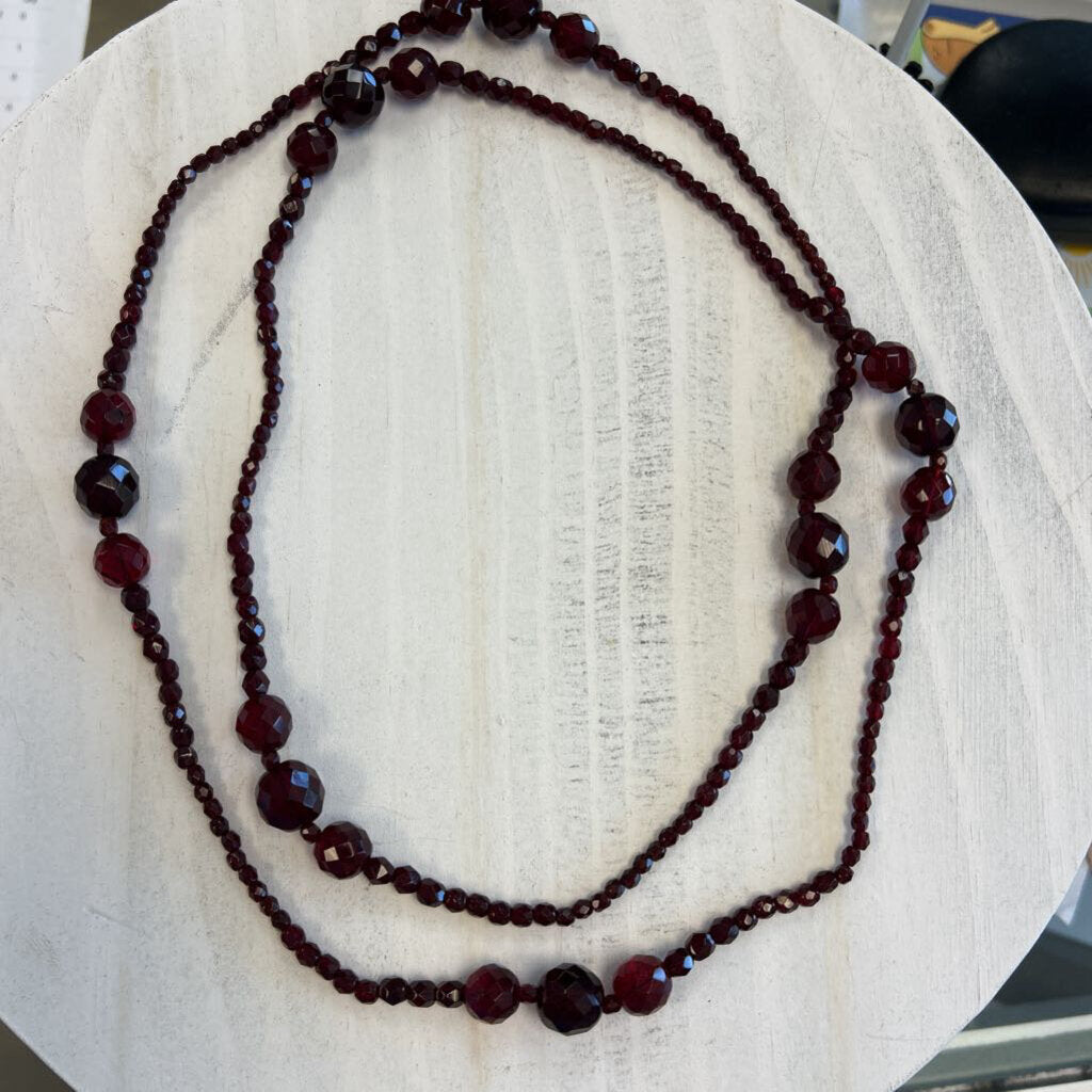 Red Glass Beaded Necklace