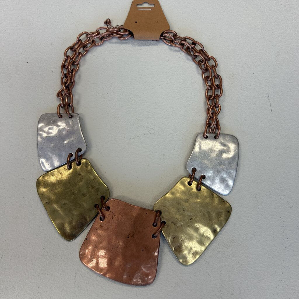 5 piece metal collar necklace