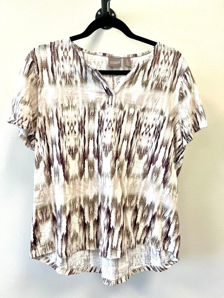 Brush pattern V-neck