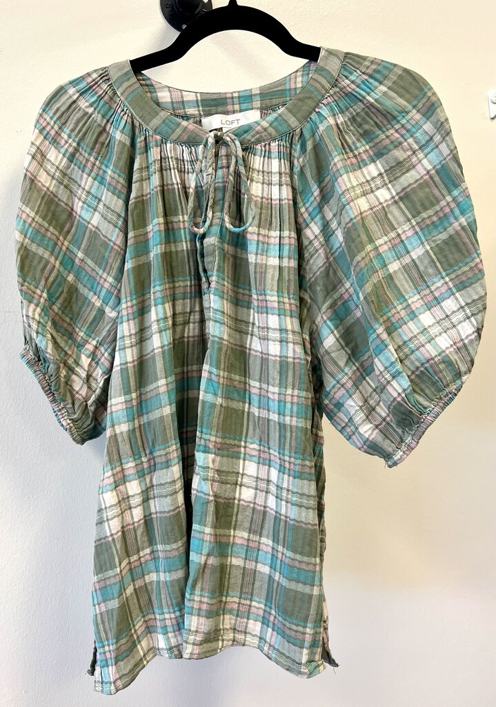 Plaid w/tie collar
