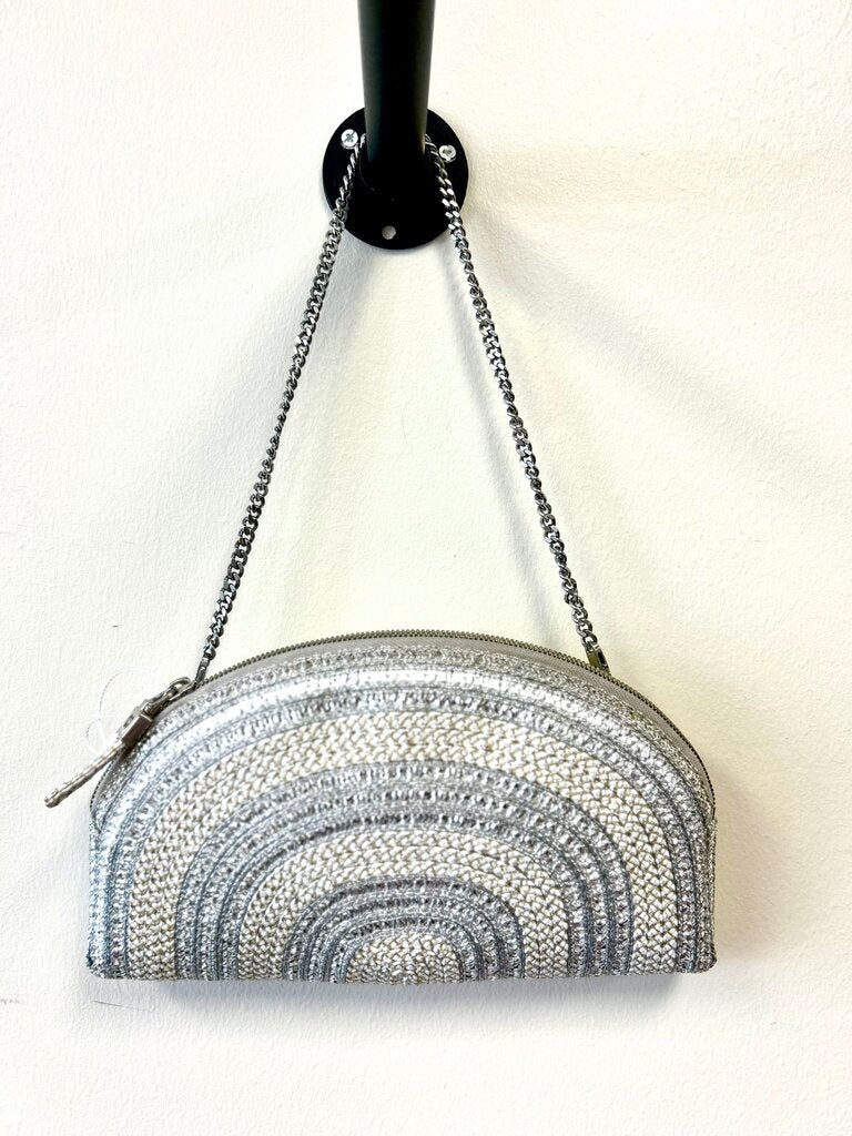 Metallic Raffia Clutch