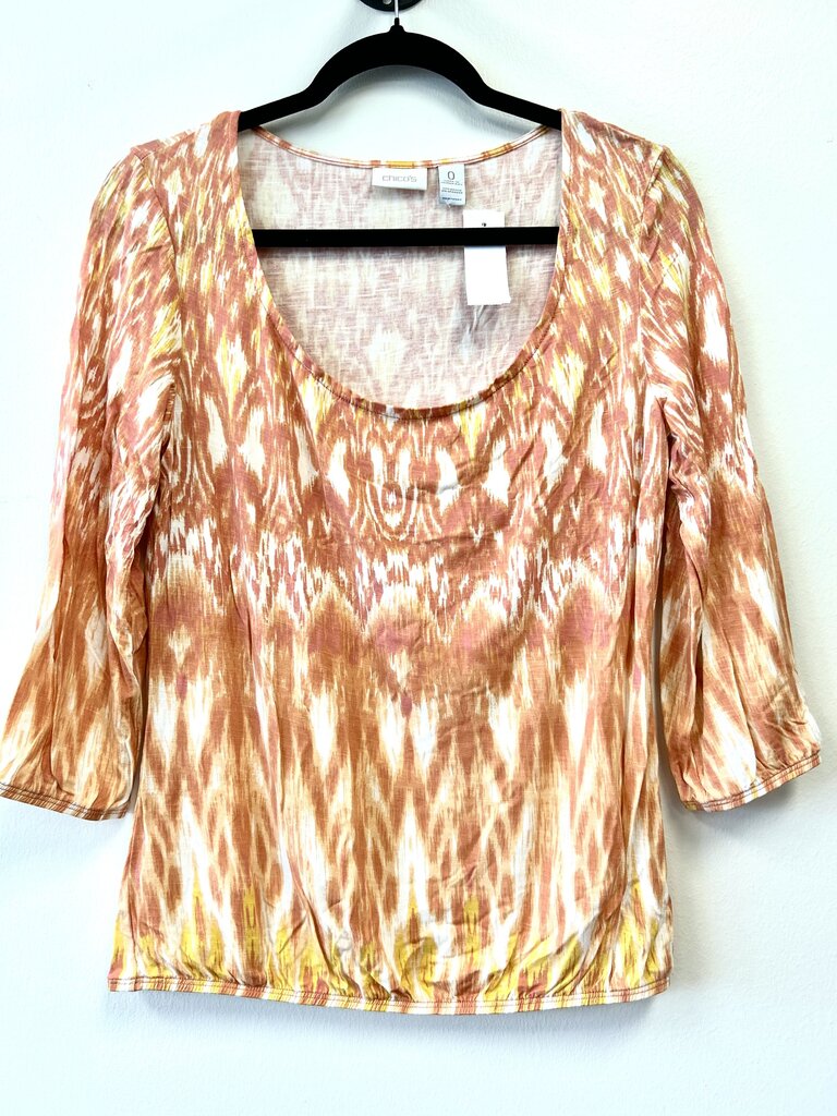 Scoop Neck Brush stroke pattern