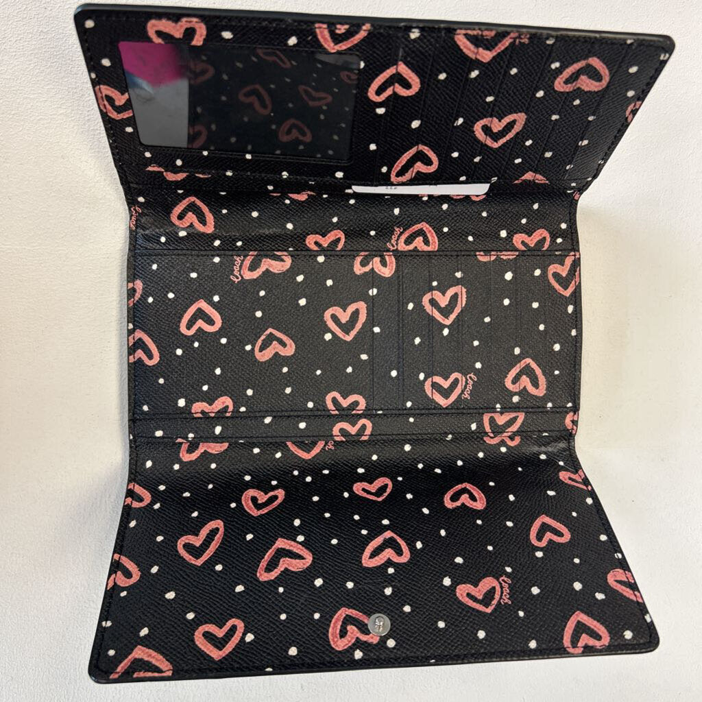 Trifold Crayon Heart Print Wallet