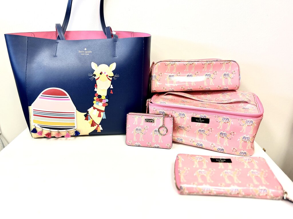 5pc Camel Luvvie Tote Bag set
