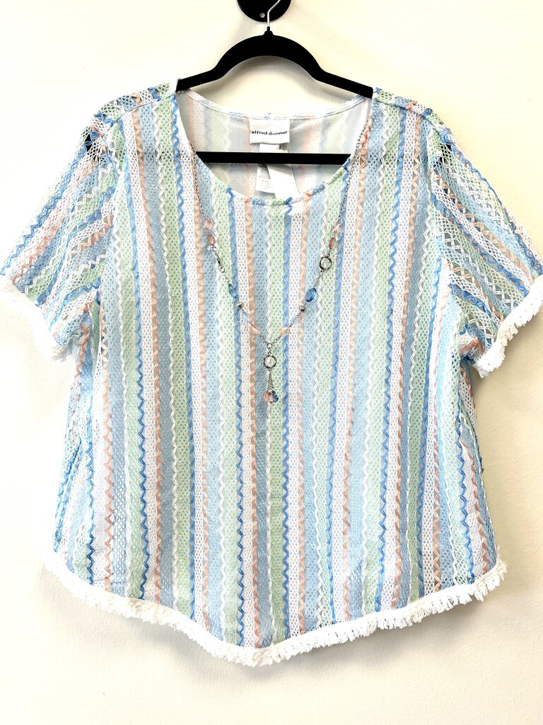 Knit w/Beaded neckline accent