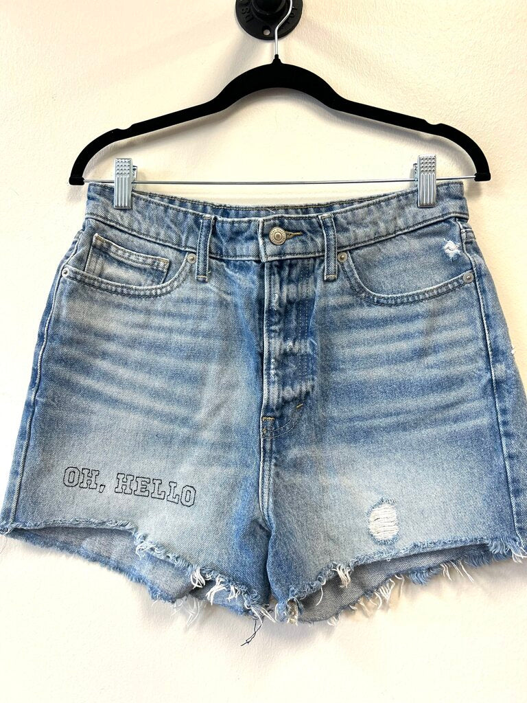 Denim "oh hello" w/patches