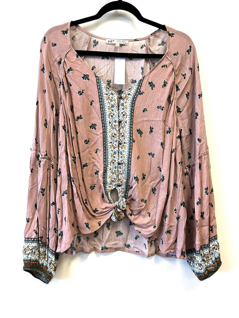 Floral Button Down tie at waist