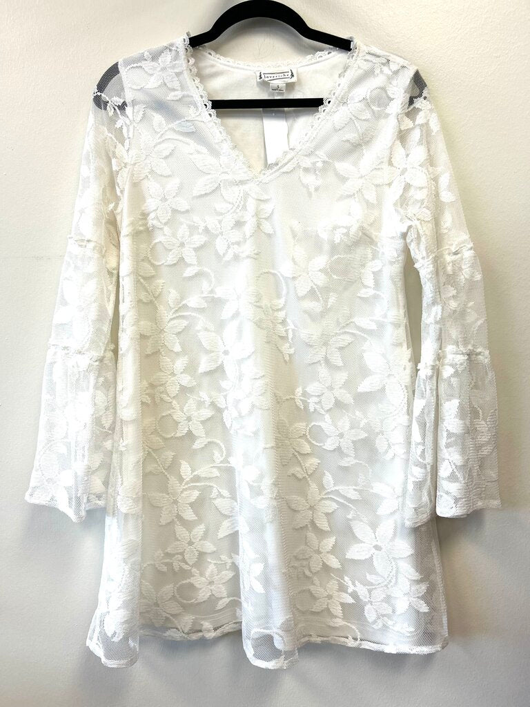 LS Bell Sleeve Lace V-neck