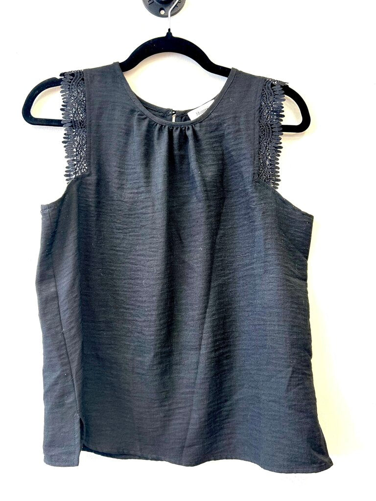 Lace Cap Sleeve Crew Neck