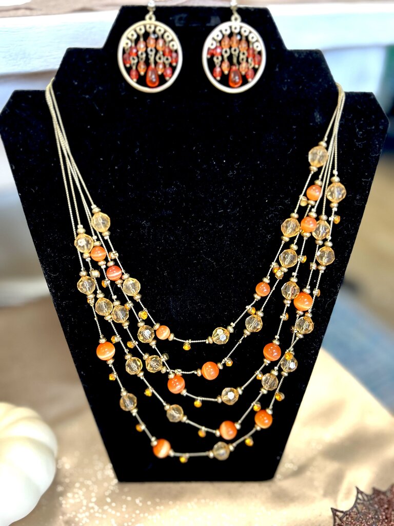 2 pc Orange/Gold Set
