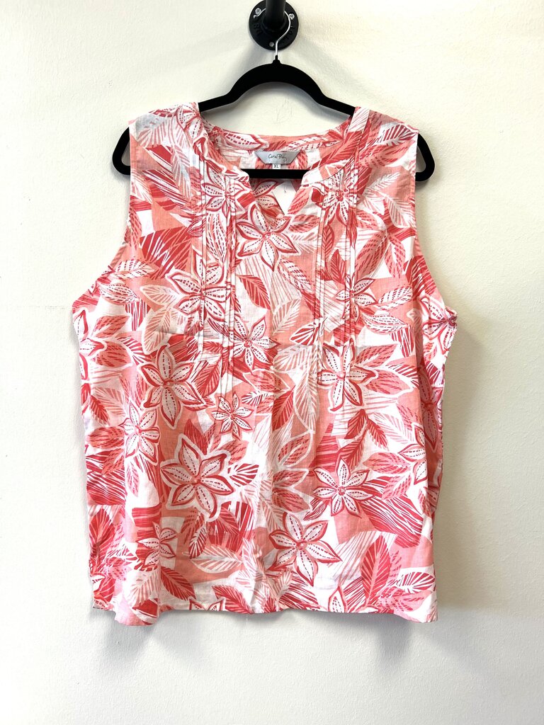Linen Floral Pleated front