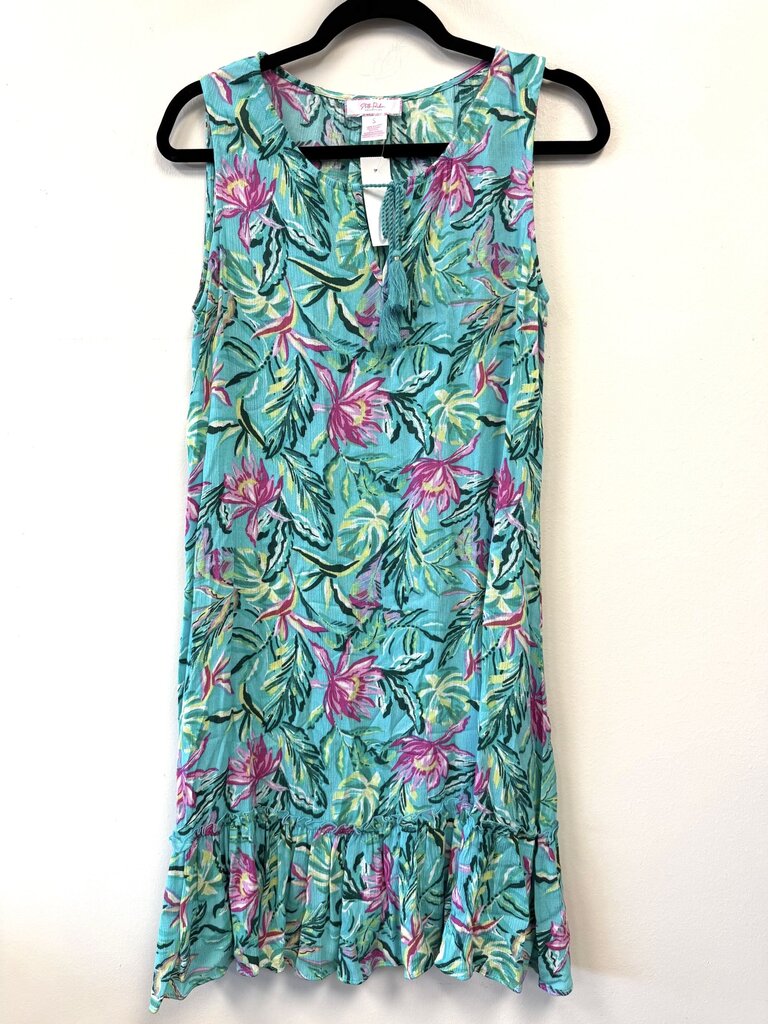 Sleeveless floral ruffle bottom