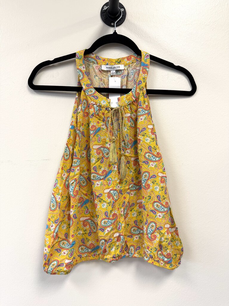 Paisley V-neck w/ tassels