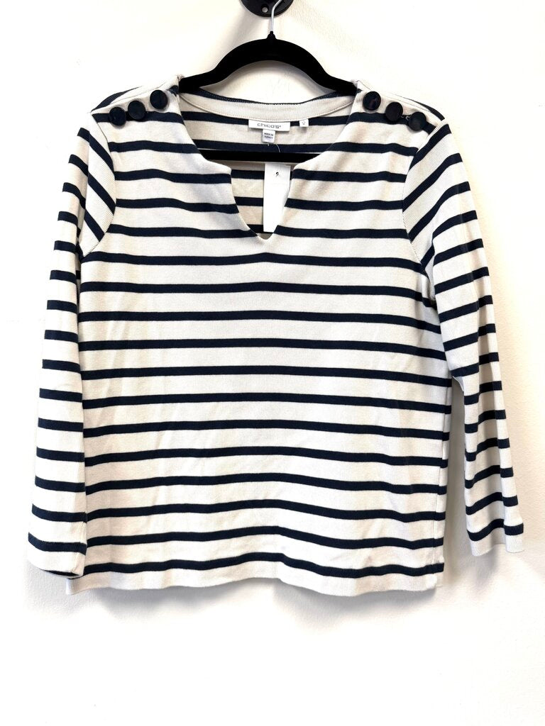 Striped button accents