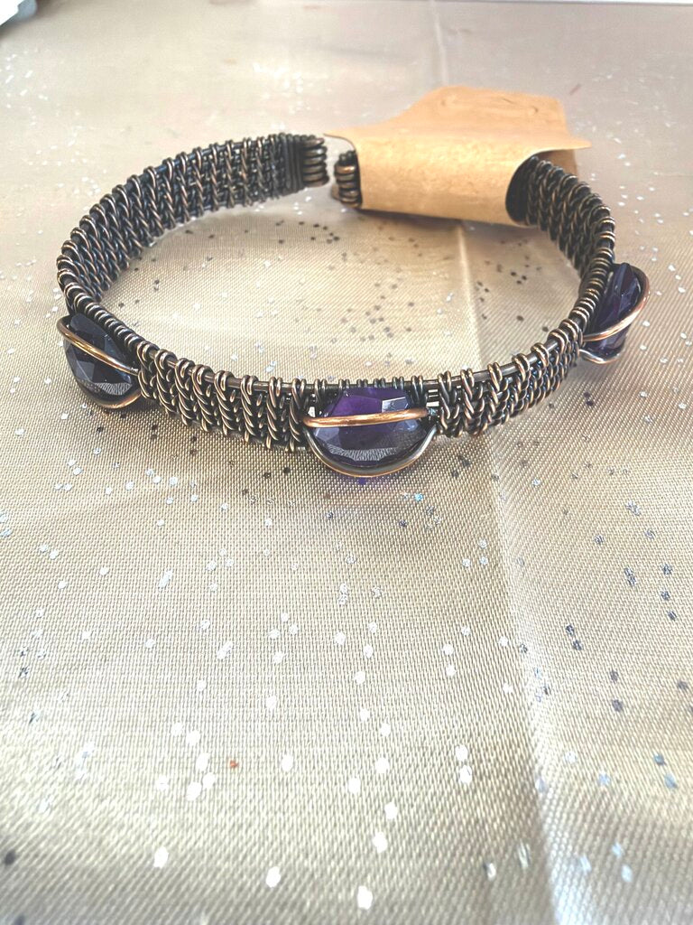 Copper wire wrap bracelet