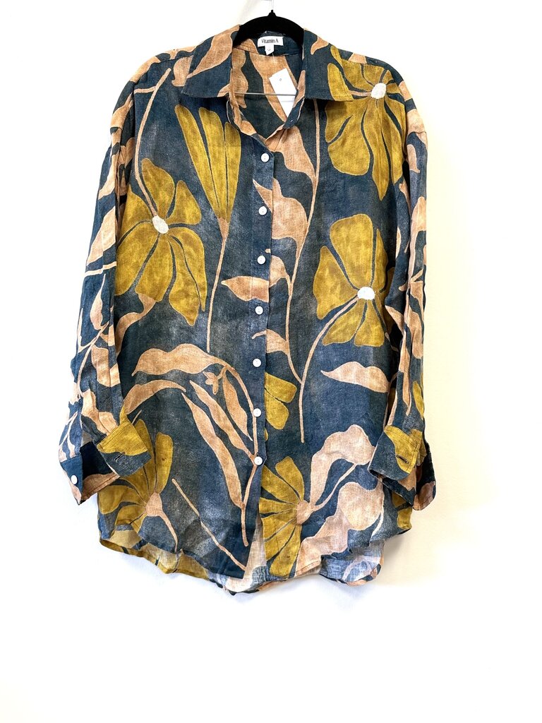 Linen Floral Buttondown