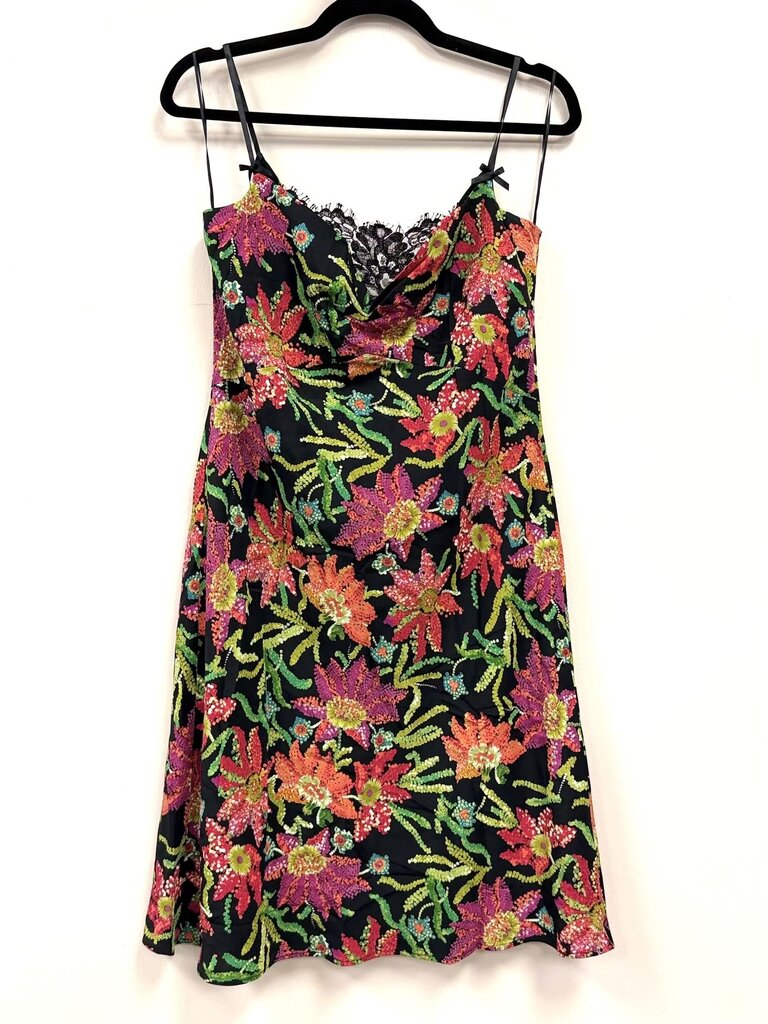 Silk Floral Spaghetti Strap w/ lace