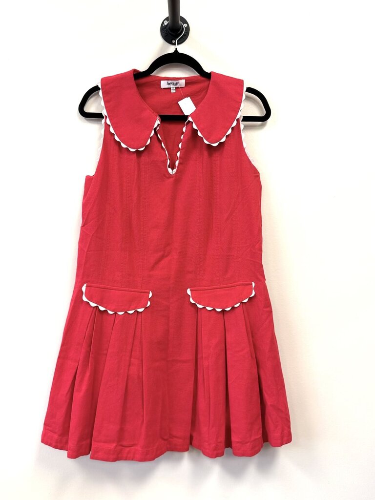 Retro Linen Sleeveless Pleated bottom
