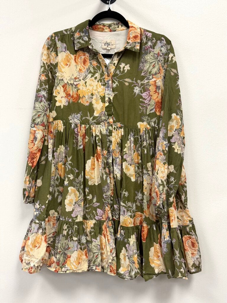 Floral LS Buttondown layered