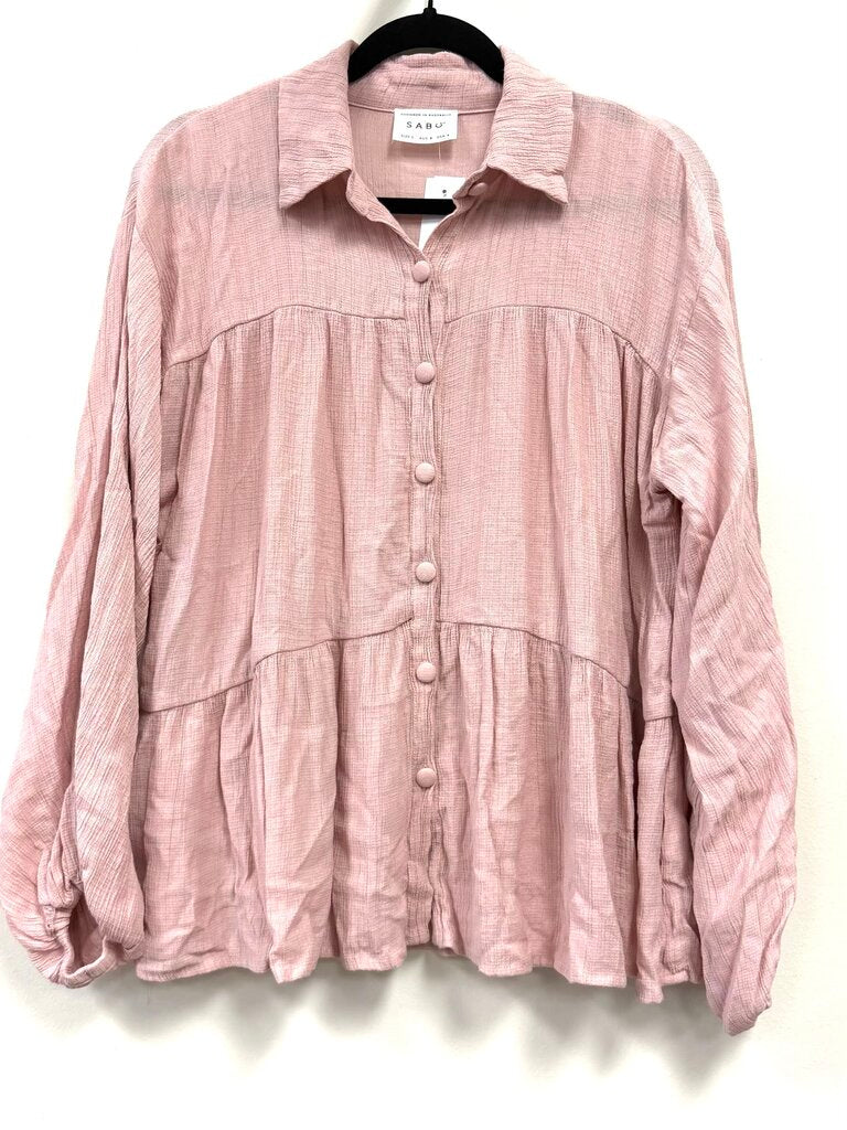 Crepe buttondown