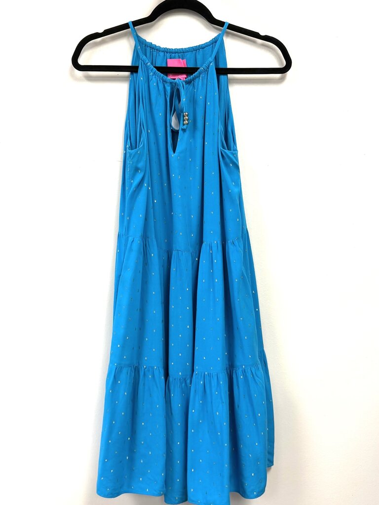 Sleeveless teired metallic dots