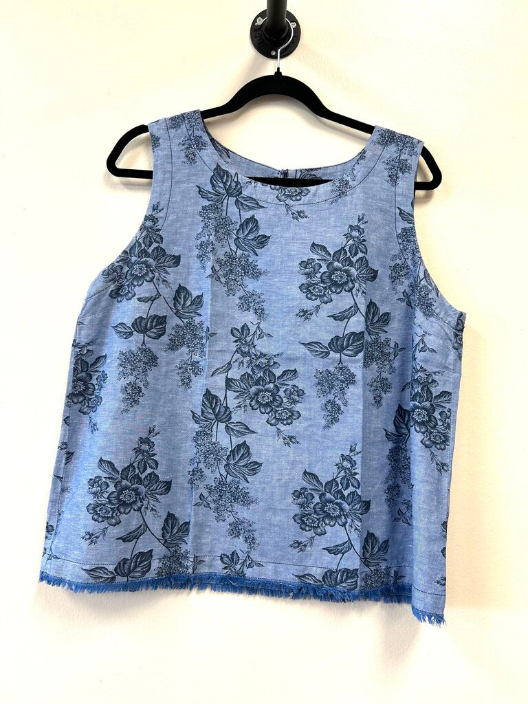 Linen Floral Raw Edge