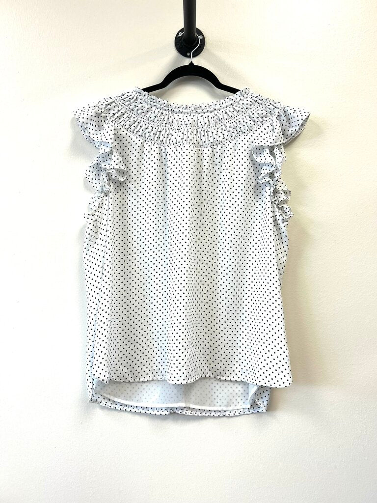 Ruffle Capsleeve Polka Dot
