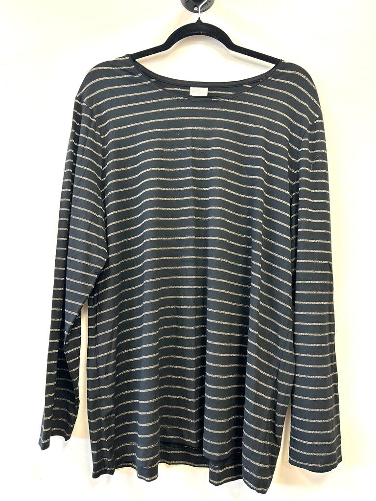 Metallic Stripes Crew Neck